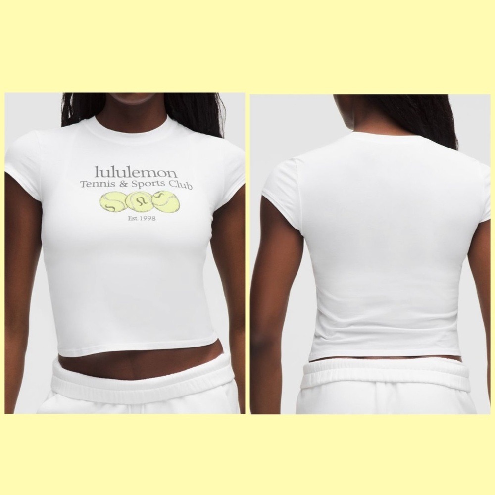 Lululemon Organic Cotton Baby Tee Graphic white size large‎ NWT